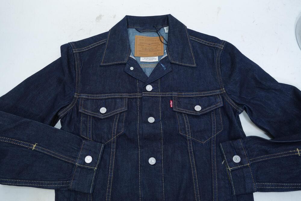 Levis Premium Trucker Jacket Mens Size XS Blue Selvedge Denim
